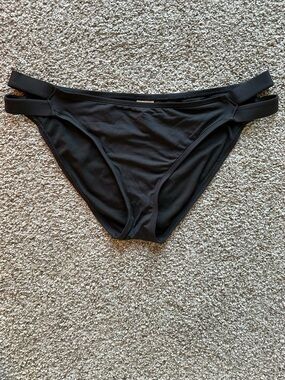 Kona Sol Black Double-Strap Bikini Bottoms
